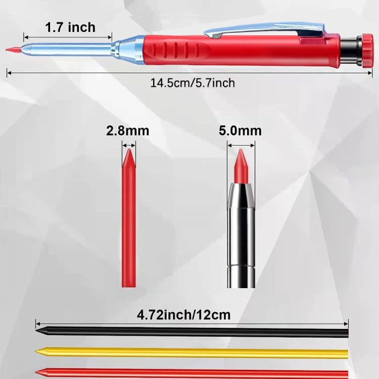 Metal Long Tip Deep Hole Woodworking Pencil Quick Dry Marker