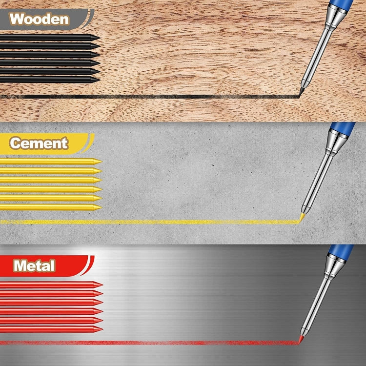 Metal Long Tip Deep Hole Woodworking Pencil Quick Dry Marker