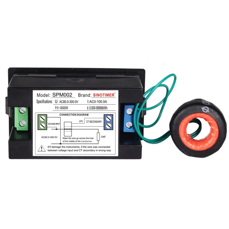 SINOTIMER SPM002 Liquid Crystals AC Digital Voltage And Current Meter Power Monitor Reluova