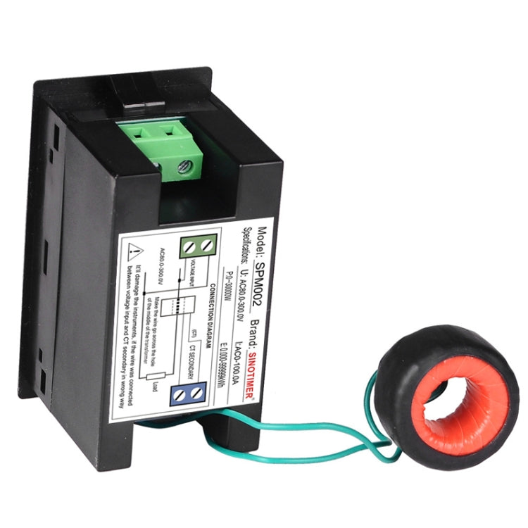 SINOTIMER SPM002 Liquid Crystals AC Digital Voltage And Current Meter Power Monitor Reluova