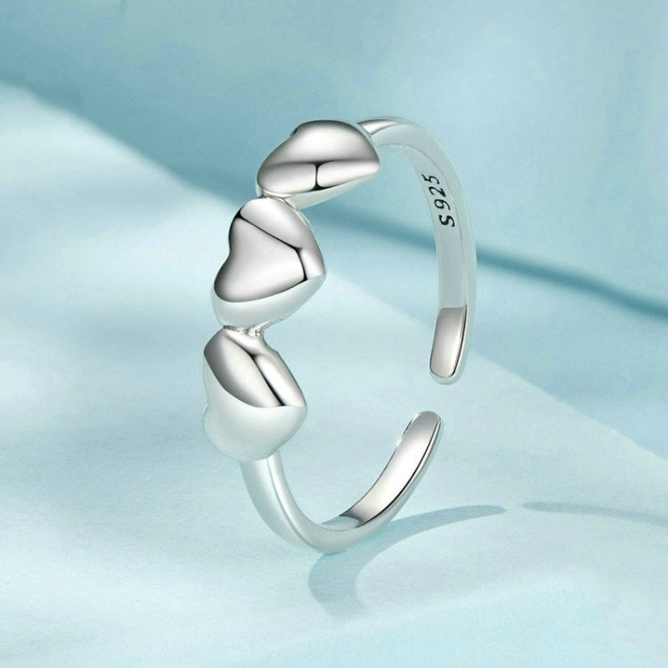 S925 Sterling Silver Love Arrangement Open Adjustable Ring My Store