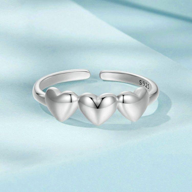 S925 Sterling Silver Love Arrangement Open Adjustable Ring My Store