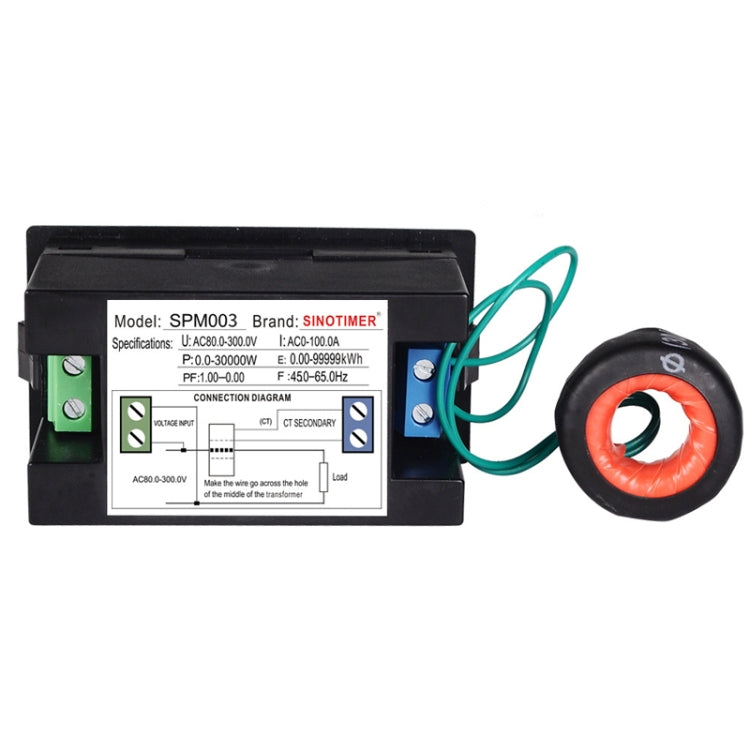 SINOTIMER SPM003 AC LED Digital Voltmeter Frequency Factors Meter Power Monitor Reluova