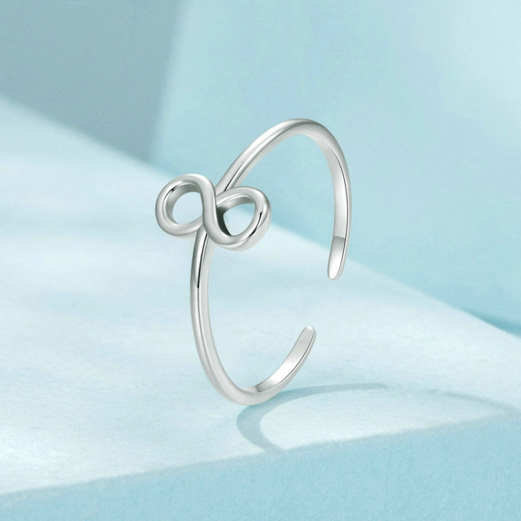 S925 Sterling Silver Infinite Loop Open Adjustable Ring My Store