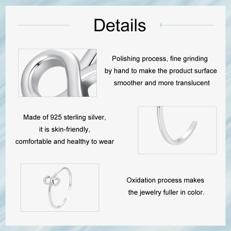 S925 Sterling Silver Infinite Loop Open Adjustable Ring My Store