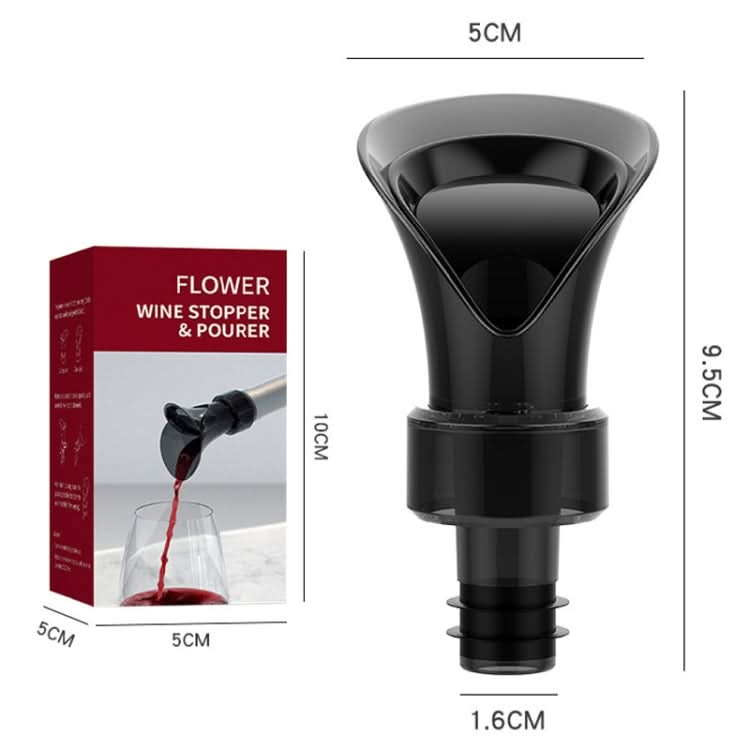 2-in-1 Red Wine Cacuum Stopper Wine Pourer Quick Sobering Device(Black Petal Type)-Reluova