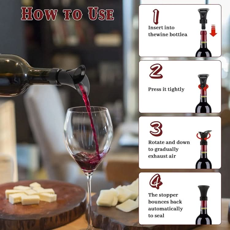 2-in-1 Red Wine Cacuum Stopper Wine Pourer Quick Sobering Device-Reluova