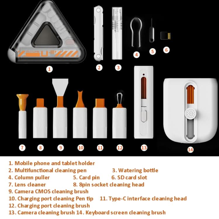 24 In 1 Bluetooth Headset Cleaning Pen Set Keyboard Mobile Phone Camera Dust Removal Brush