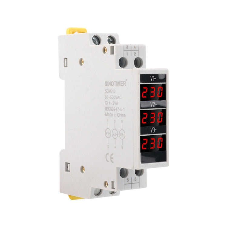 SINOTIMER SDM010 Modular Rail Type AC Three-Phase Digital Voltmeter Electronic Instrumentation Reluova