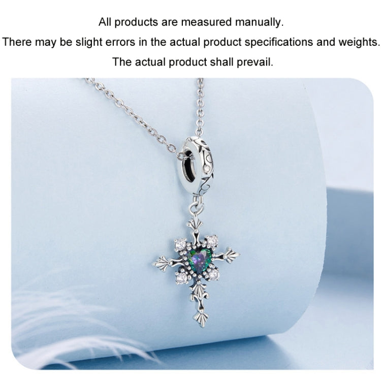 S925 Sterling Silver Vintage Cross Love DIY Pendant Beads My Store