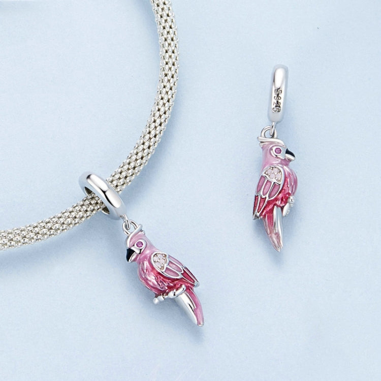 S925 Sterling Silver Platinum-plated Pink Gradient Parrot Jewelry Pendant My Store