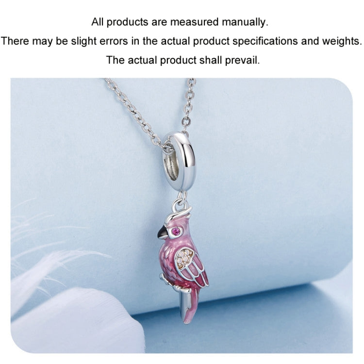 S925 Sterling Silver Platinum-plated Pink Gradient Parrot Jewelry Pendant