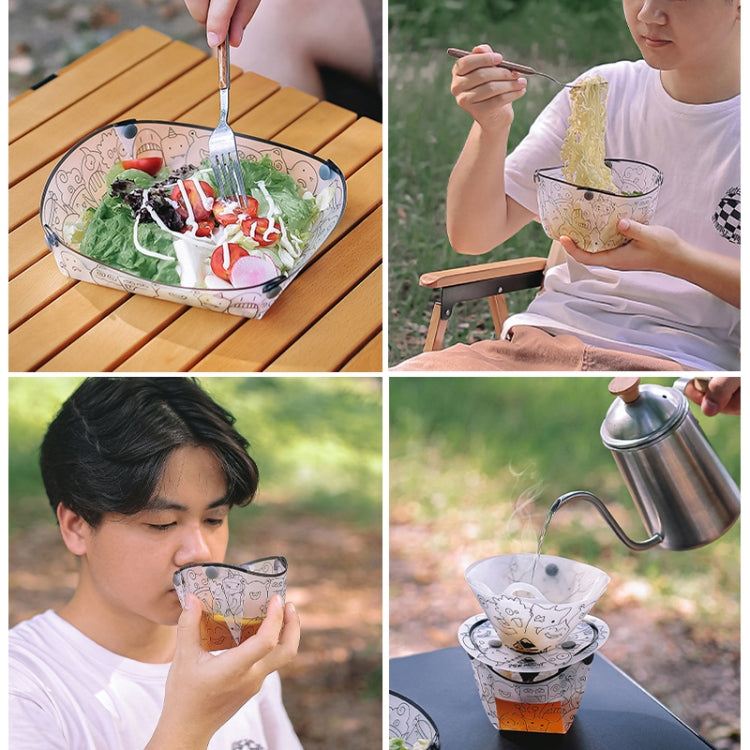 Outdoor Lightweight Folding Tableware Foldable Bowl Cup Reluova