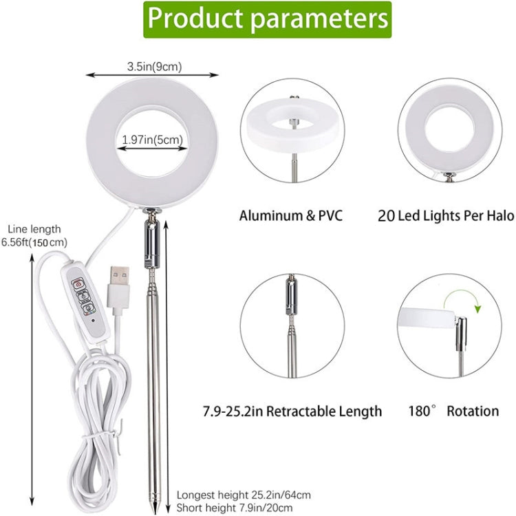 LED Angel Ring Plant Growth Light Imitation Sunlight Telescopic Plant Fill Light My Store