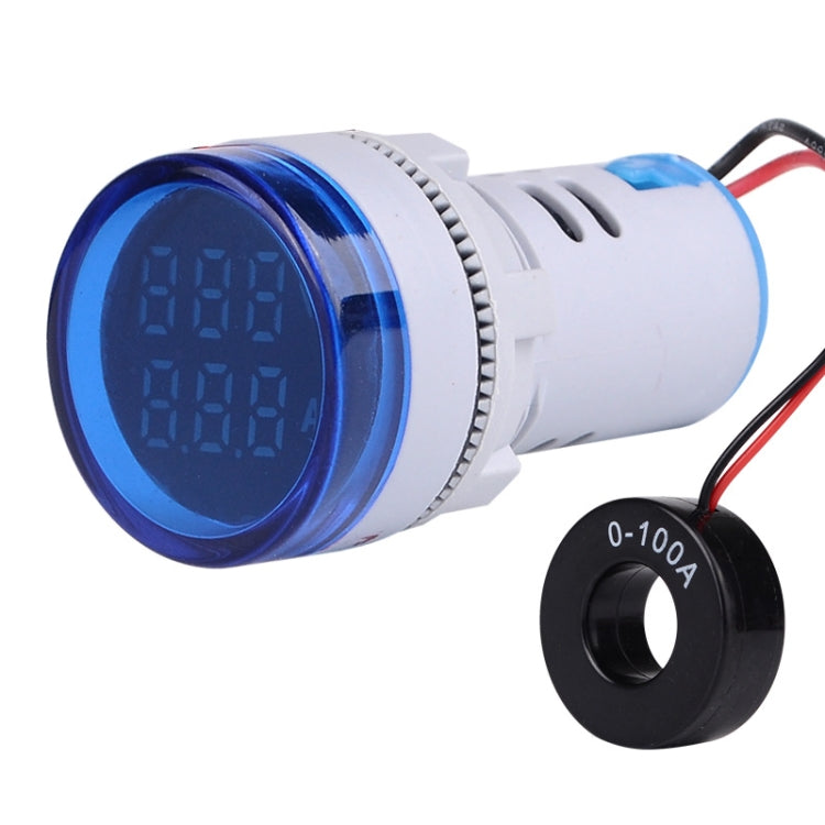 SINOTIMER ST16VA Round 22mm LED Digital Display AC Voltage Current Indicator AC 60-500V 0-100A Reluova