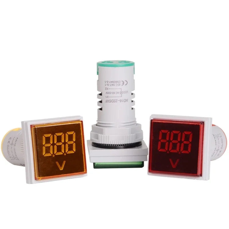 SINOTIMER ST17V AC Voltage Signal Indicator 22mm Square LED Digital Display Voltage Head AC 60-500V Reluova