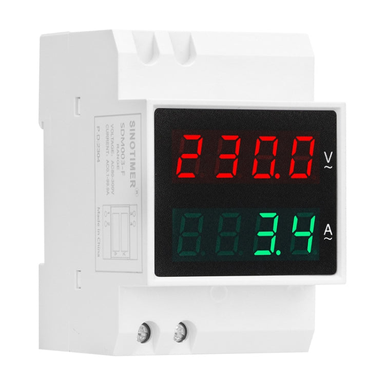 SINOTIMER SDM003-F 4 Digits Display DIN-Rail Single Phase AC Dual Display Voltage And Current Meter Reluova