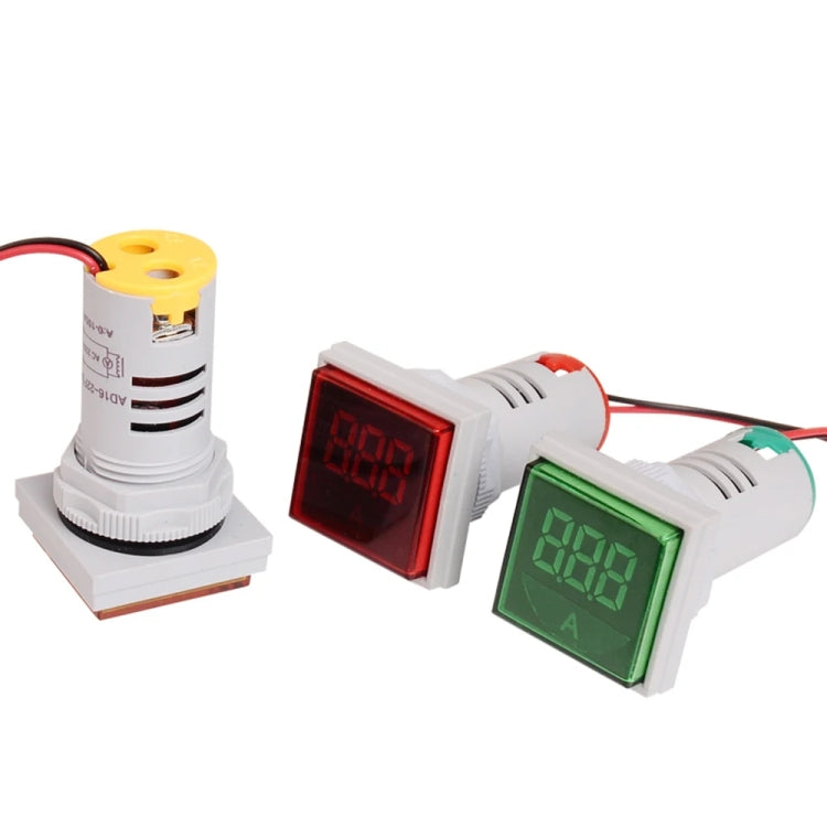 SINOTIMER ST17A Square 22mm LED Digital Display Signal Light AC Current Indicator 0-100A Reluova