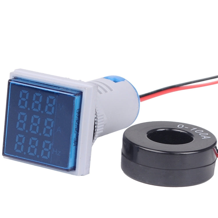 SINOTIMER ST17VAH 3 In 1 Square LED Digital Display AC Voltage Current Frequency Indicator 60-500V 0-100A 20-75Hz Reluova