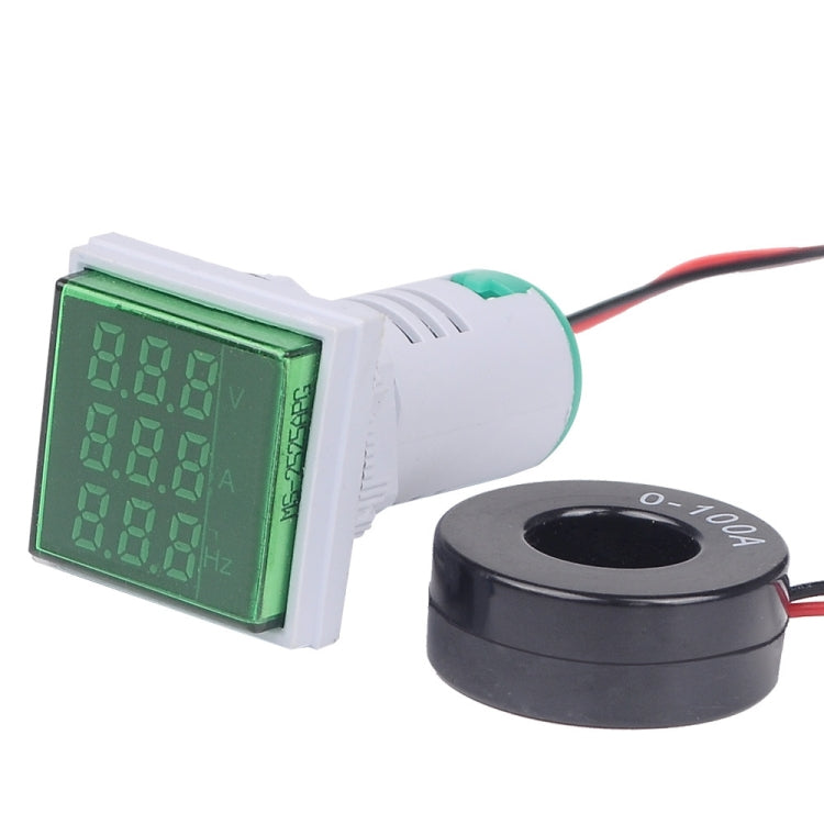 SINOTIMER ST17VAH 3 In 1 Square LED Digital Display AC Voltage Current Frequency Indicator 60-500V 0-100A 20-75Hz Reluova