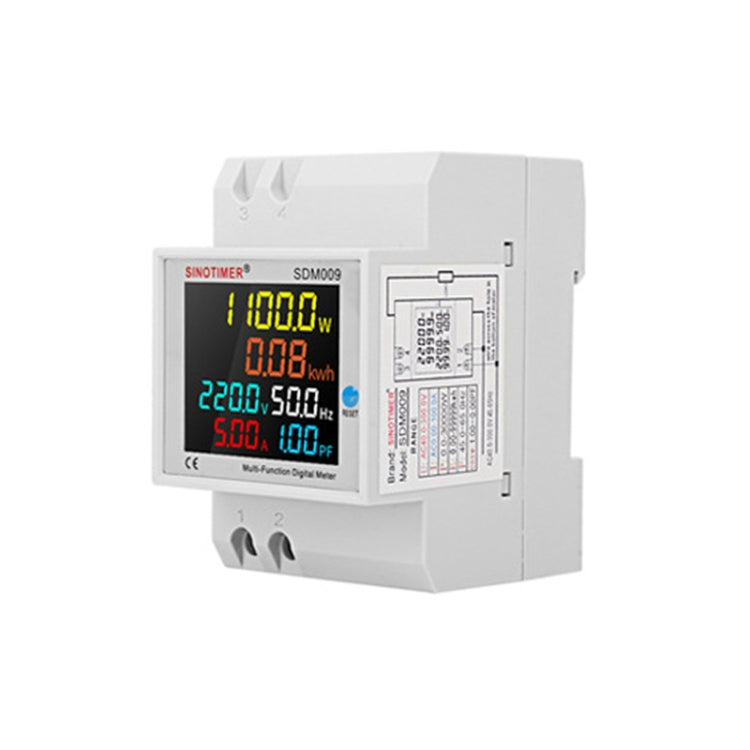 SINOTIMER SDM009 Din Rail Single-Phase Voltage Current Frequency Power Factor Electricity Multifunctional Meter Reluova