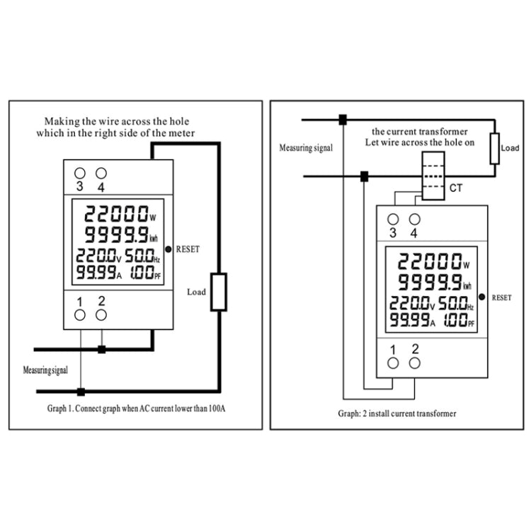 SINOTIMER SDM009 Din Rail Single-Phase Voltage Current Frequency Power Factor Electricity Multifunctional Meter Reluova