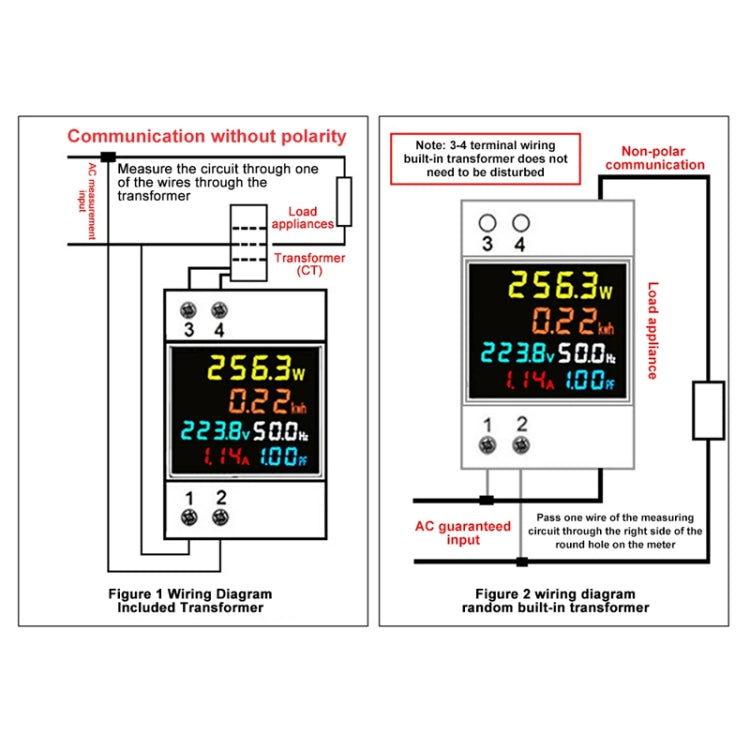 SINOTIMER SDM009 Din Rail Single-Phase Voltage Current Frequency Power Factor Electricity Multifunctional Meter Reluova