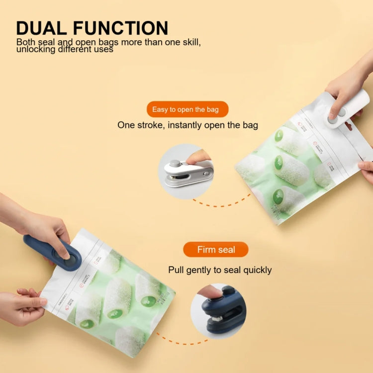 2 In 1 Vacuum Sealing Machine Portable Pressure Plastic Bag Sealing Device With Cutter(White)-Reluova