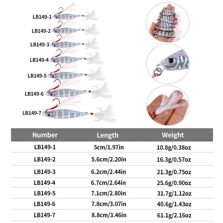 HENGJIA LB149 Slow Cranking Luminous Iron Plate Lead Fishing Bait Lua Naked Fake Bait Reluova