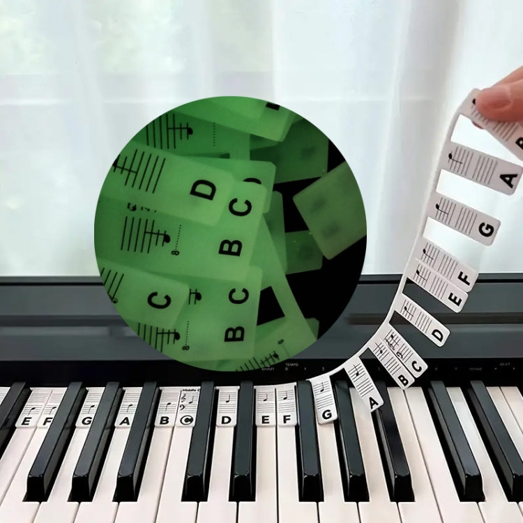 Luminous Silicone Piano Notes Guide Removable Piano Keyboard