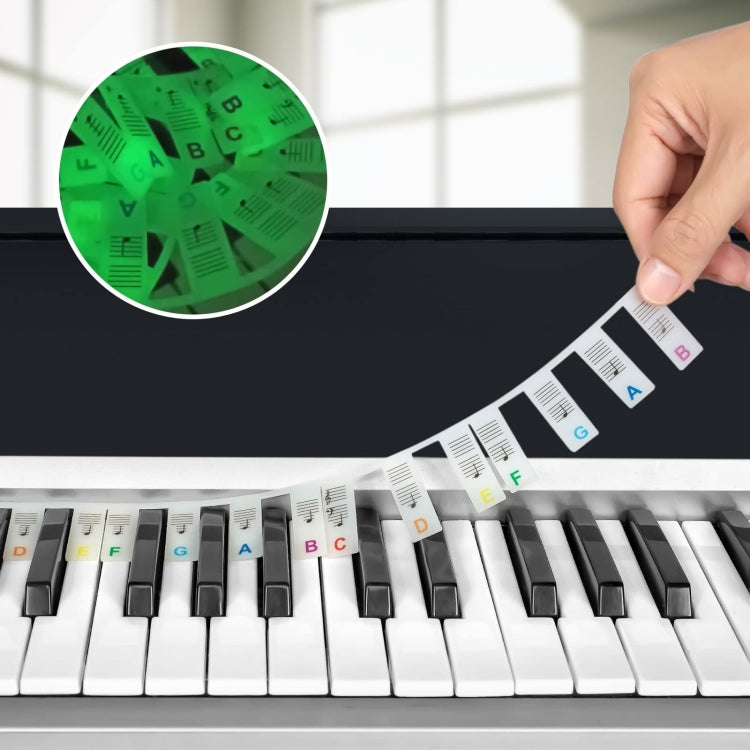 Luminous Silicone Piano Notes Guide Removable Piano Keyboard