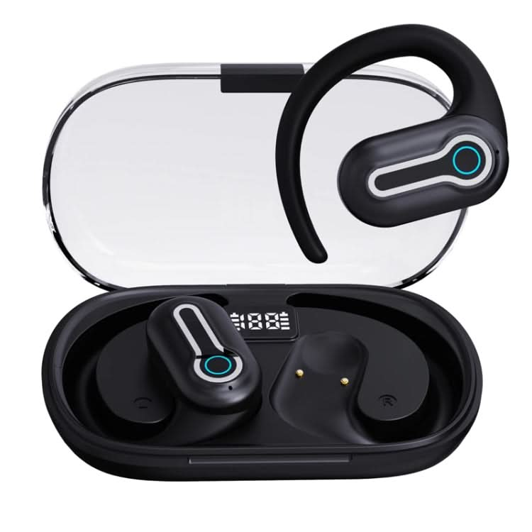 J31 OWS Hanging Ear Stereo Bluetooth Earphones With Digital Charging Compartment