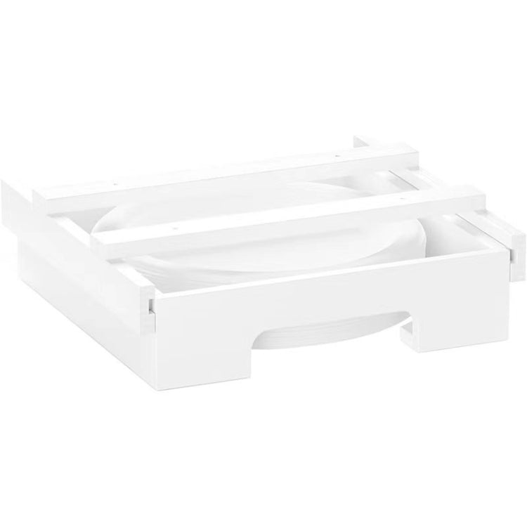 9-inch Paper Plate Dispenser Under Cabinet Bamboo Plates Holder Kitchen Storage Rack 24 x 26.5 x 6.5(White)-Reluova