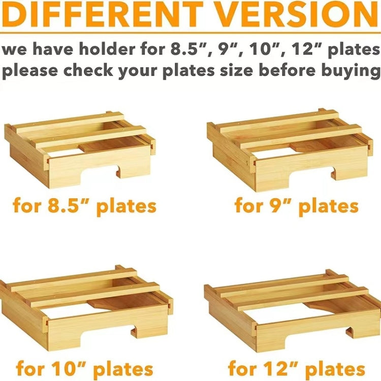 9-inch Paper Plate Dispenser Under Cabinet Bamboo Plates Holder Kitchen Storage Rack 24 x 26.5 x 6.5(Wood Color)-Reluova