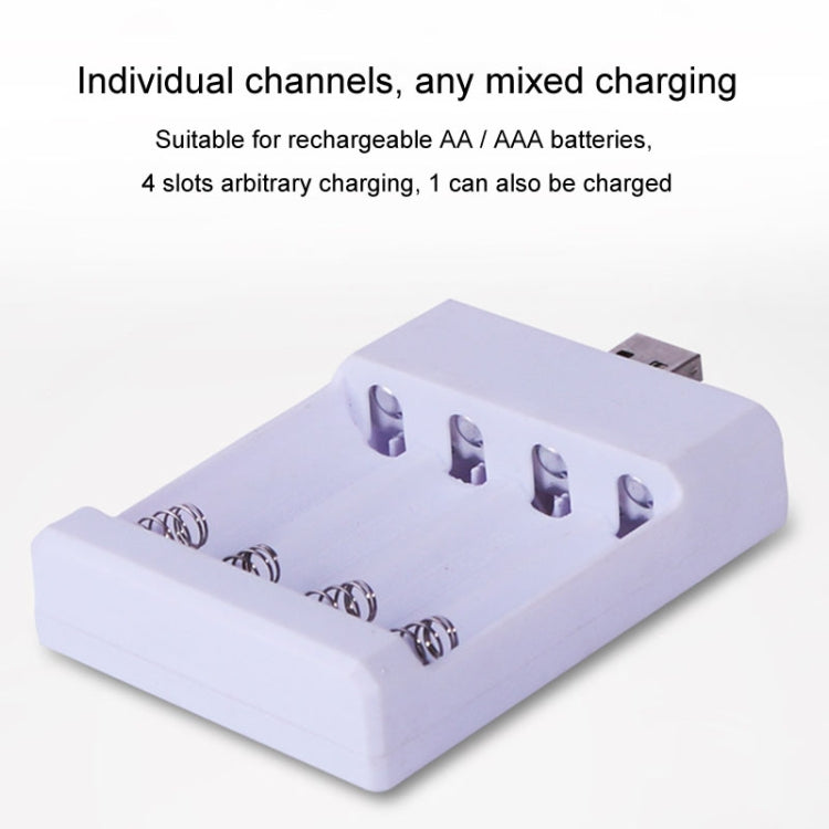 Fast USB 4 Slot Battery Charger AA/AAA Rechargeable Battery Universal Four Slot Charging Box Reluova