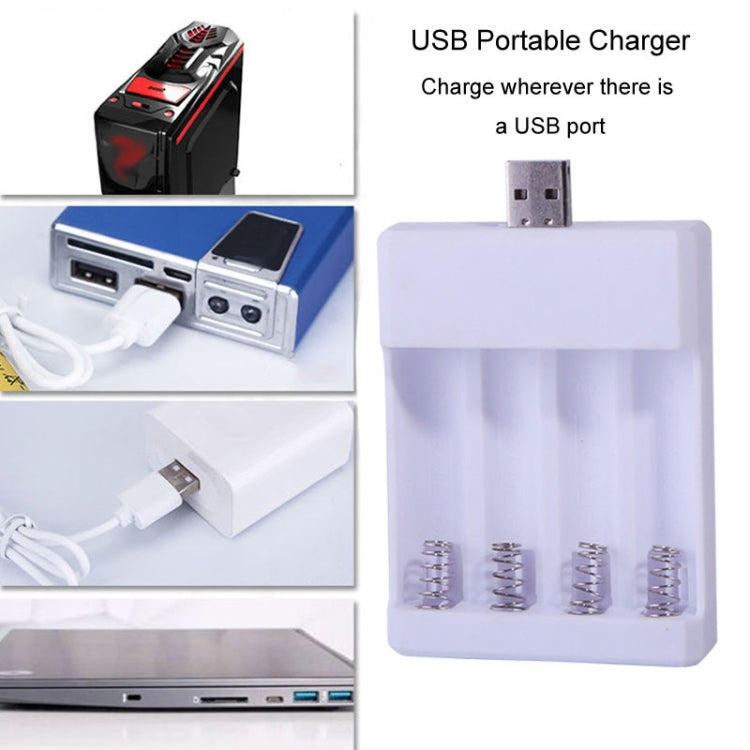 Fast USB 4 Slot Battery Charger AA/AAA Rechargeable Battery Universal Four Slot Charging Box Reluova