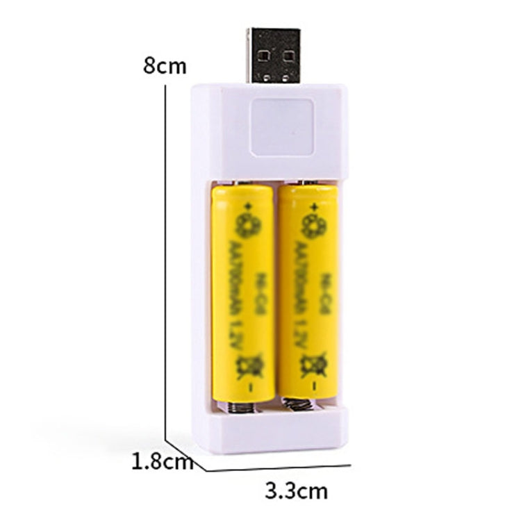 Directly Inserted 2 Slots USB AA / AAA Rechargeable Battery Charger Reluova