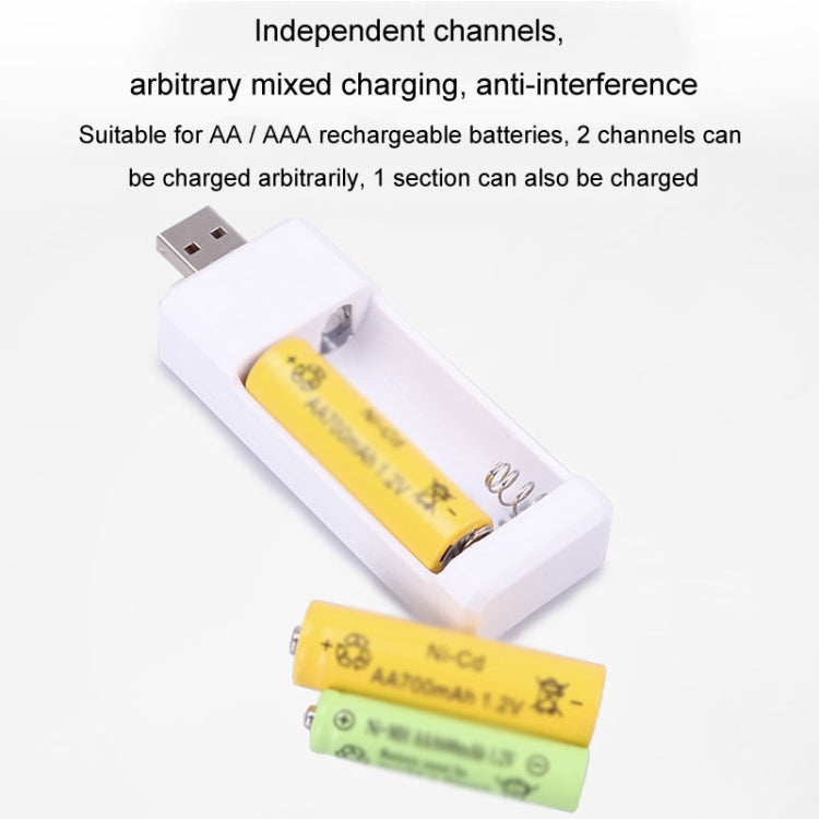 Directly Inserted 2 Slots USB AA / AAA Rechargeable Battery Charger Reluova