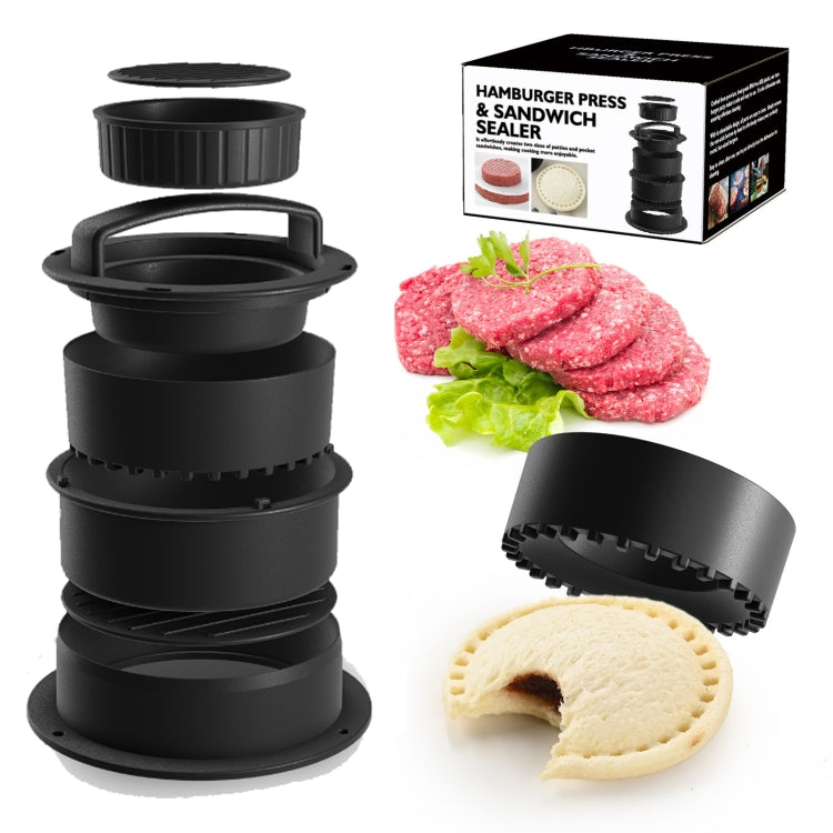 4 In 1 Hamburger Press Patty Maker Slider Stuffed Burgers Sandwich Cutter With 100pcs Silicone Oil Paper-Reluova