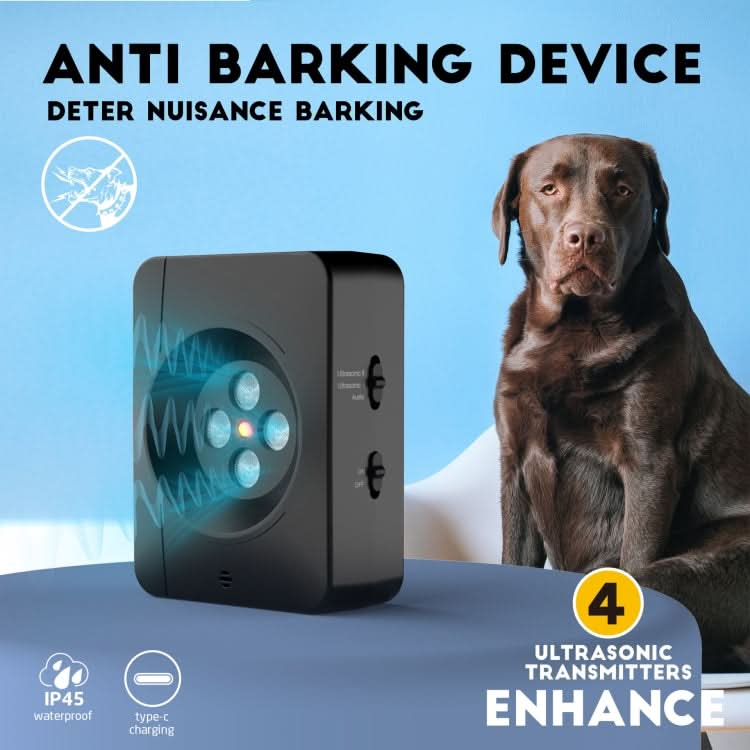 Anti Barking Device for Dogs With 4 Enhanced Ultrasonic Transmitter 3 Adjustable Levels - Reluova