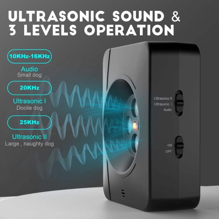 Anti Barking Device for Dogs With 4 Enhanced Ultrasonic Transmitter 3 Adjustable Levels - Reluova