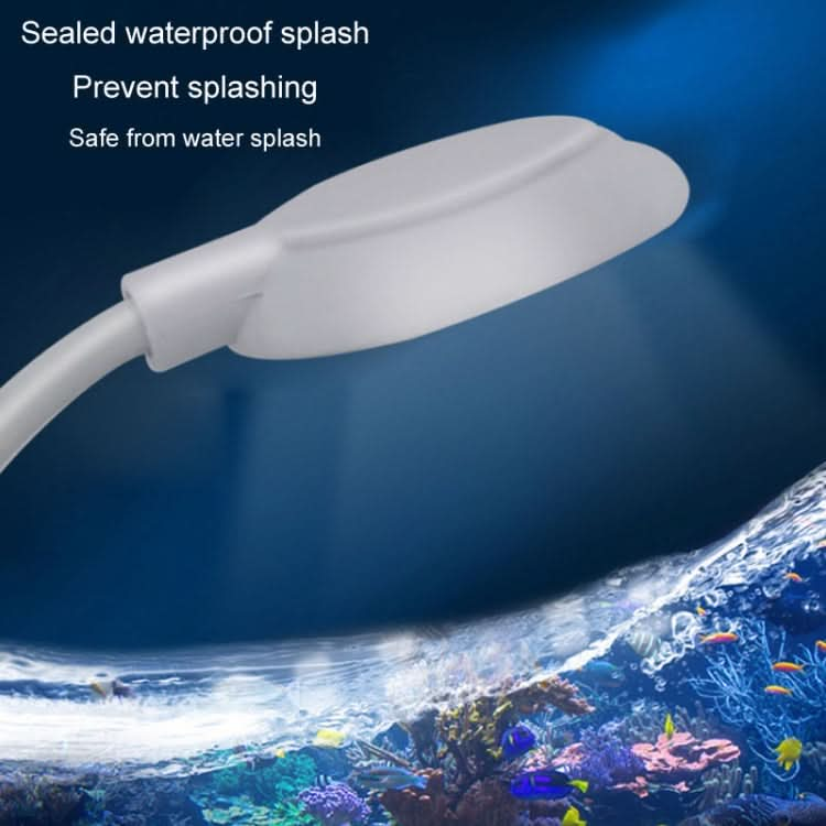 5W Fish Tank LED Clip Light USB Plug Lighting Aquarium Translucent Aquatic Plants Lamp(White)-Reluova