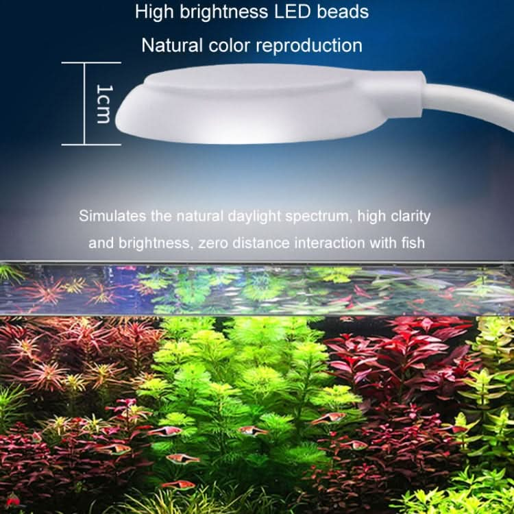 5W Fish Tank LED Clip Light USB Plug Lighting Aquarium Translucent Aquatic Plants Lamp(White)-Reluova