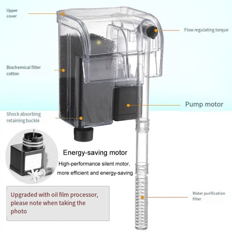 Wall Mounted Silent Fish Tank Filter Waterfall Aquarium Filtration Clean Oxygenator Pump - Reluova