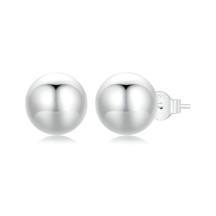 S925 Sterling Silver Platinum Plated Spherical Women Earrings My Store