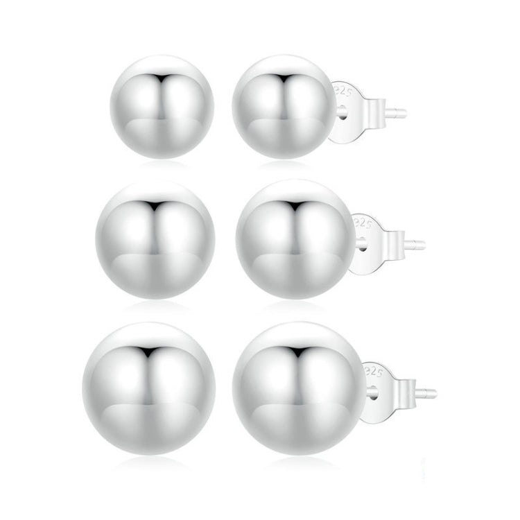 S925 Sterling Silver Platinum Plated Spherical Women Earrings My Store