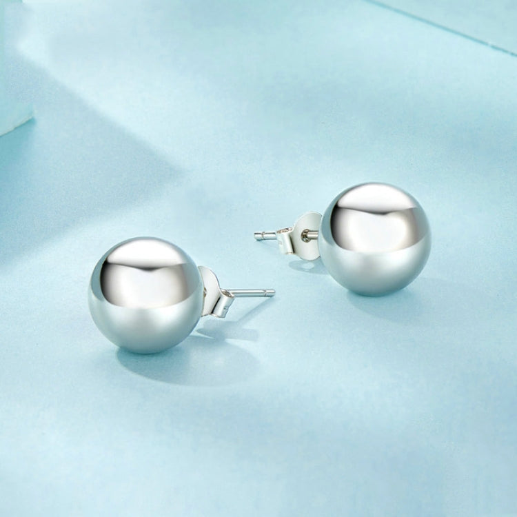 S925 Sterling Silver Platinum Plated Spherical Women Earrings My Store