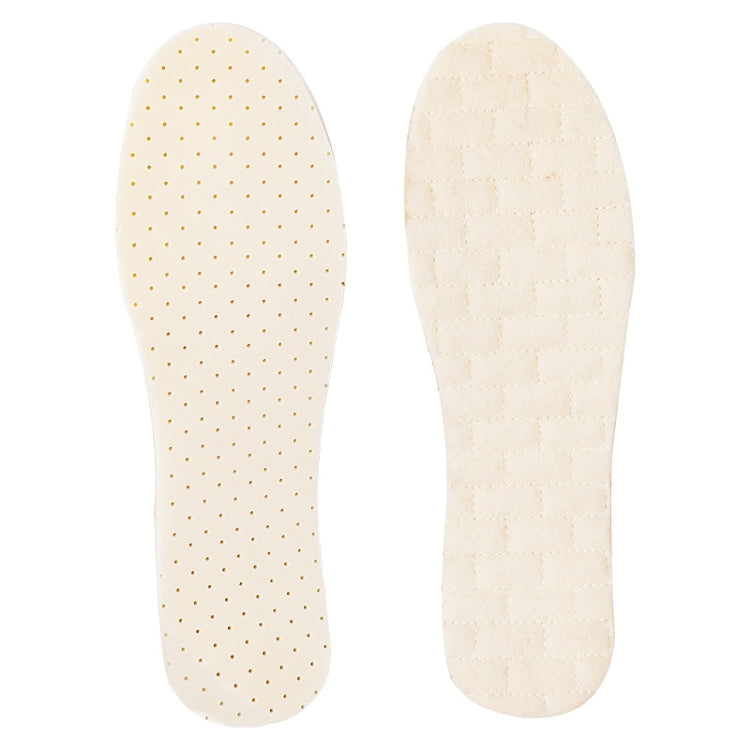 1pair Wool Winter Soft Anti-Odor Latex Warm Thick Padded High Elastic Shock Absorbing Insoles-Reluova