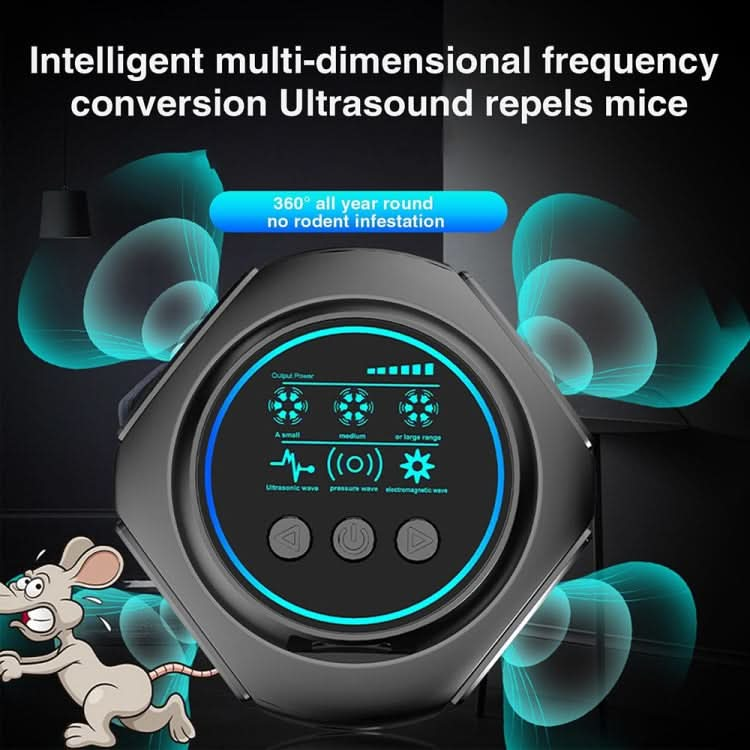 219 Intelligent Ultrasonic Multi-dimensional Frequency Conversion Home Indoor Mouse Repeller(Black)-Reluova