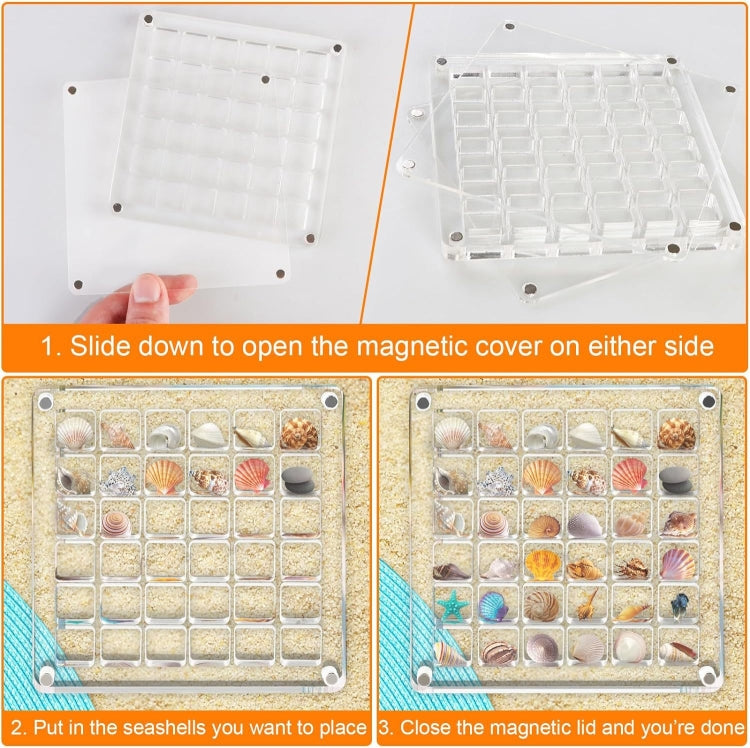 Acrylic Magnetic Seashell Storage Display Box Beads Jewelry Nail Art Storage Box My Store